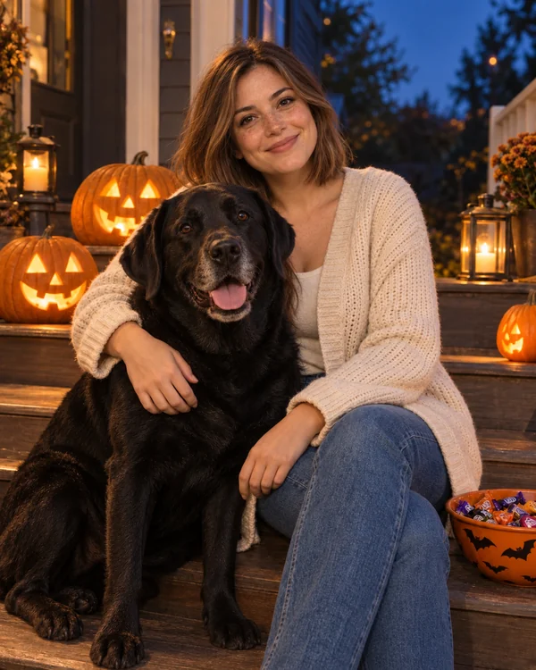 Trick-or-treat porch