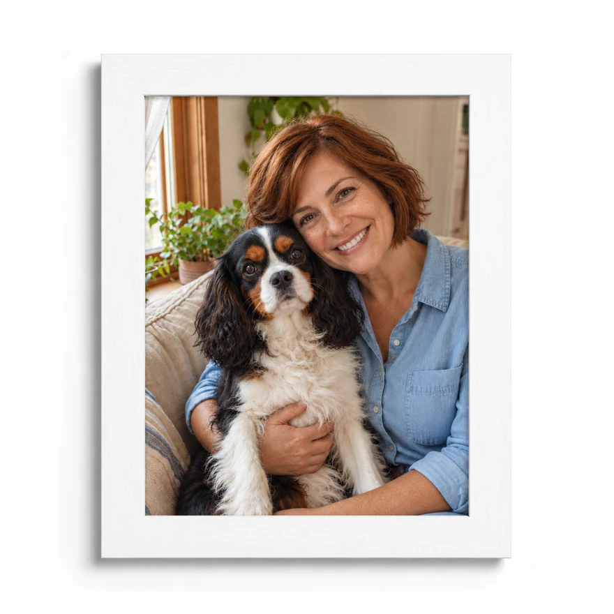 Example portrait in a frame